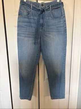 a.n.a Light Blue Ankle Tie-Belt Jeans